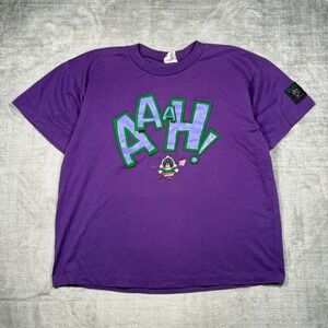 Humeur Design Shirt Mens XL Purple Vintage AAH Yelling 3D Graphic Single Stitch